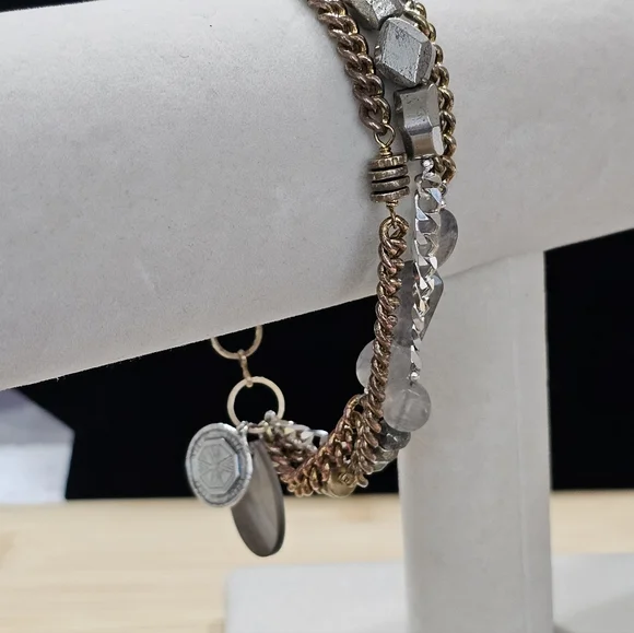 Silpada 925 Silver and Brass Gemstone and Glass Bead Bracelet - Picture 8 of 15